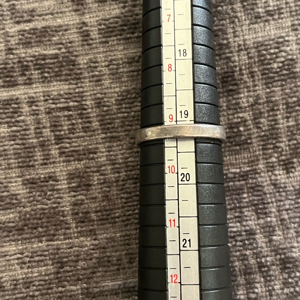 Rectangular Silver And Turquoise Ring - image 6